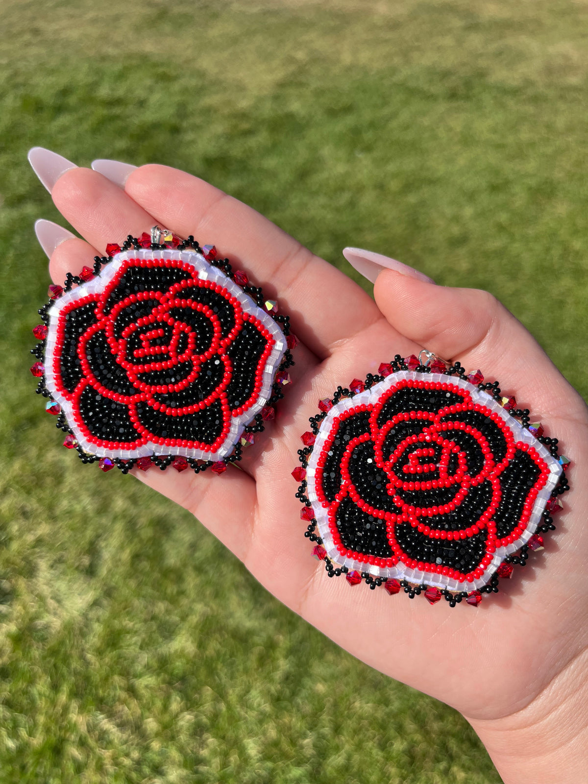 Black Rose Earrings